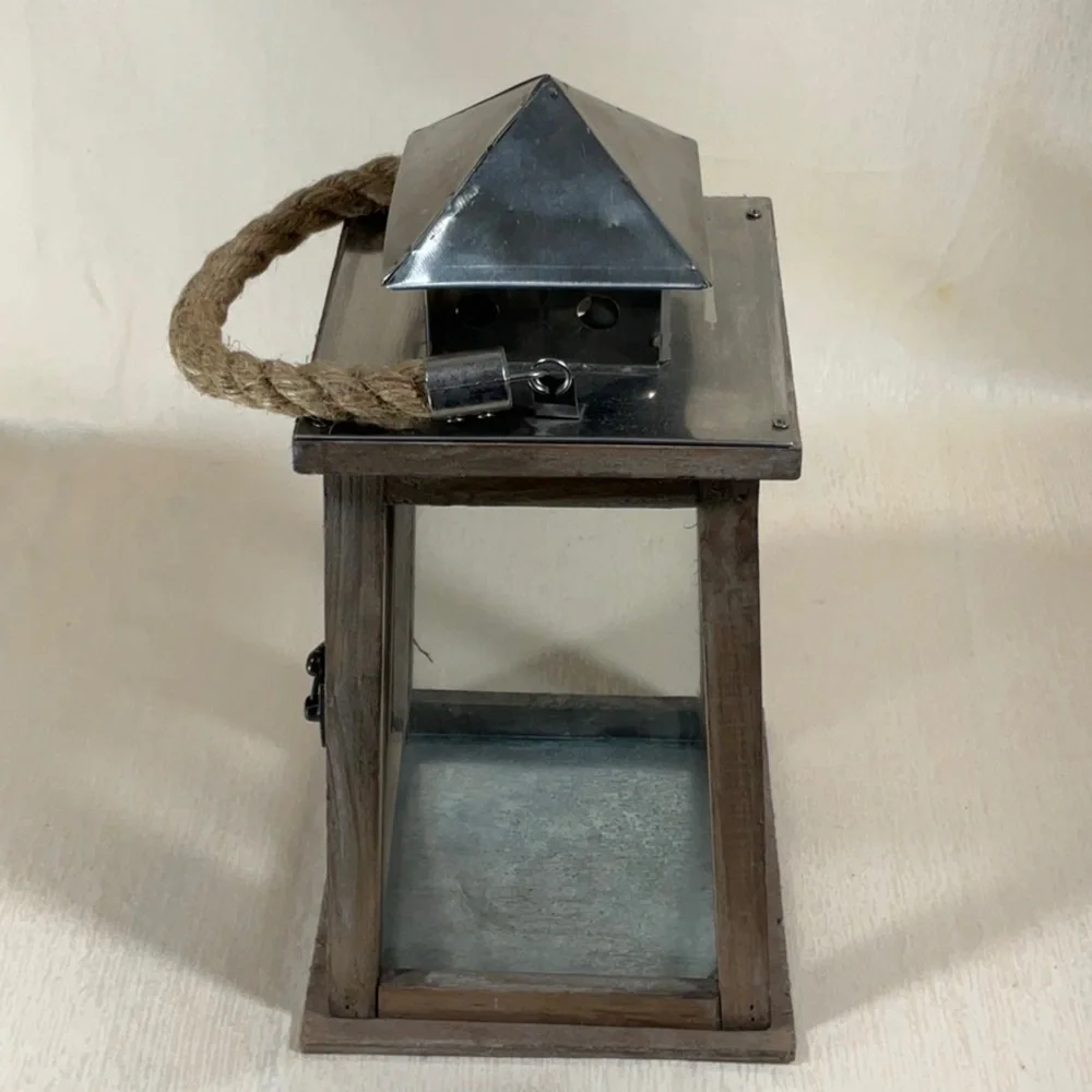 Rustic Wooden and Metal Lantern